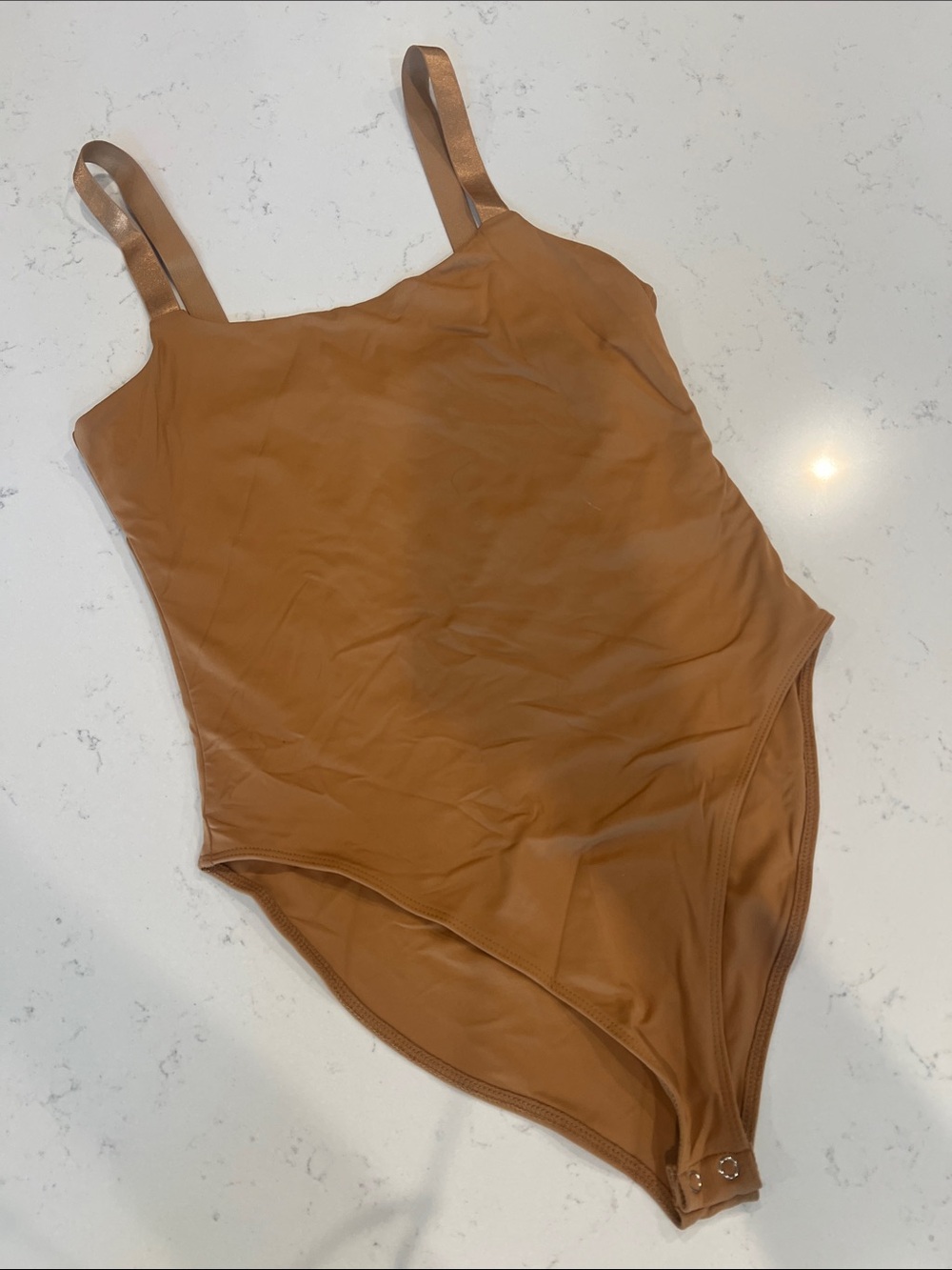One-Piece Bodysuit in Caramel Brown